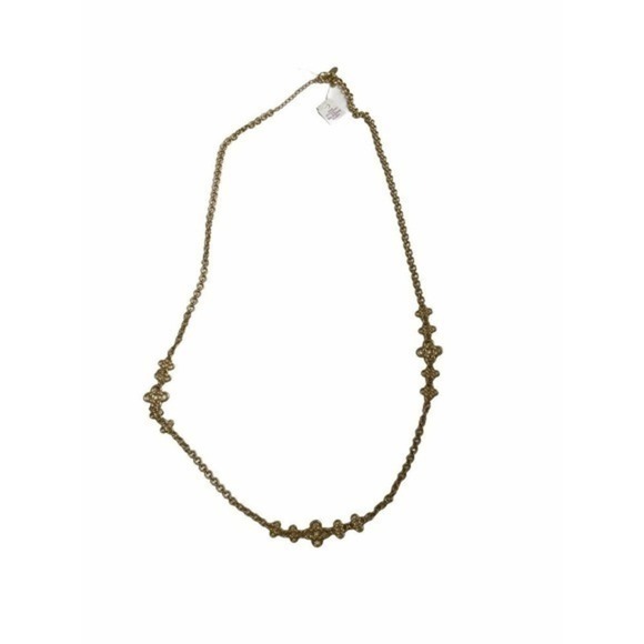 Lia Sophia Womens Matte Gold Celtic Style Necklace Lobster Clasp - Picture 1 of 7
